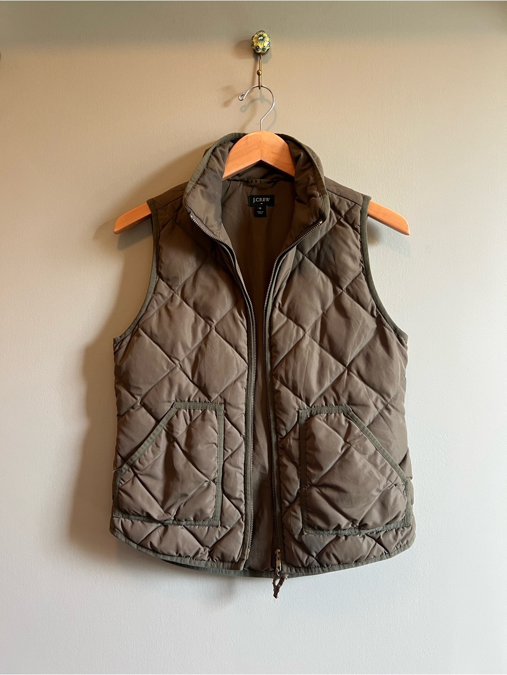J. Crew Quilted Olive Vest - XS